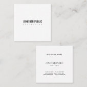 Creative B&W Plain Modern Professional Minimalist Vierkante Visitekaartje (Voorkant / Achterkant)