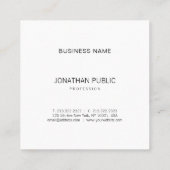 Creative B&W Plain Modern Professional Minimalist Vierkante Visitekaartje (Achterkant)