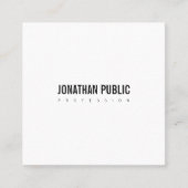 Creative B&W Plain Modern Professional Minimalist Vierkante Visitekaartje (Voorkant)