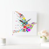 Creative Bird Vierkante Klok (Huis)