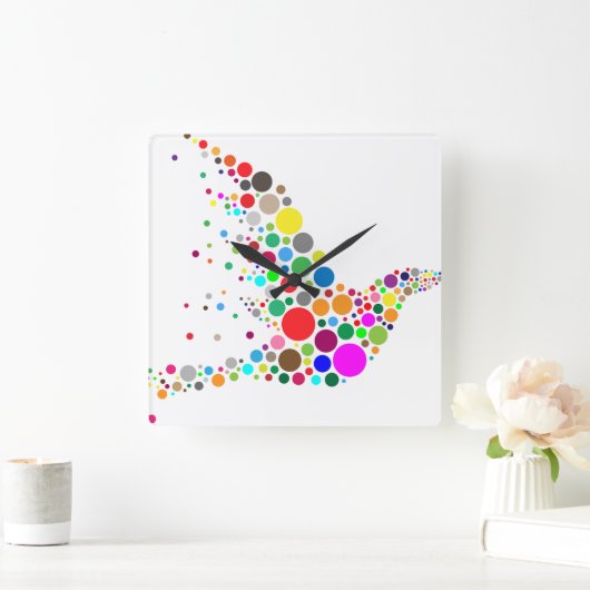 Creative Bird Vierkante Klok (Huis)