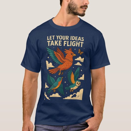 Creative Birds Poster T-shirt (Voorkant)