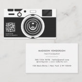 Creative Black and White Photography Qr Code Visitekaartje (Voorkant / Achterkant)
