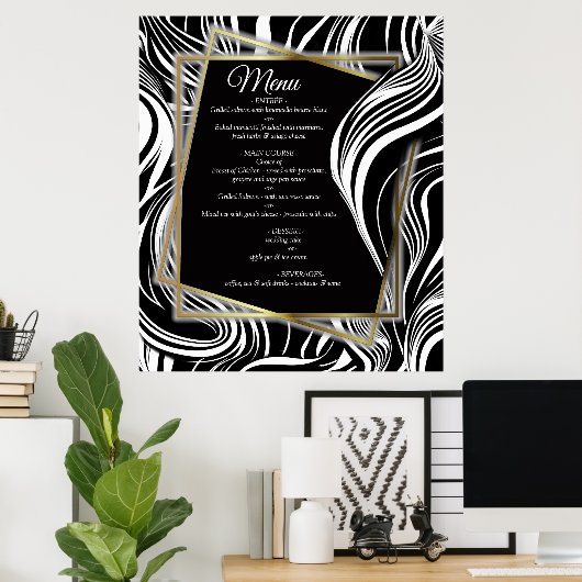 Creative Black and White Seamless Abstracts Poster (Thuiskantoor)