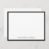 Creative Black Border Simple Design White-Sjabloon Notitiekaartje (Voorkant / Achterkant)