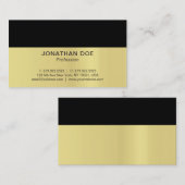 Creative Black en Gold Modern Professional Gloss Visitekaartje (Voorkant / Achterkant)