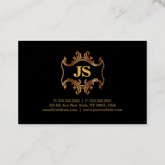 Creative Black Gold Luxury Professional aantrekkel Visitekaartje (Achterkant)