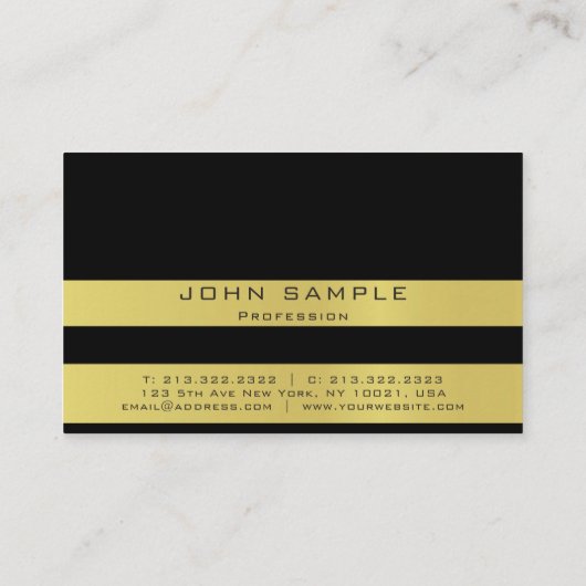Creative Black Gold Professional Eenvoudige Plain Visitekaartje (Achterkant)
