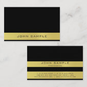 Creative Black Gold Professional Eenvoudige Plain Visitekaartje (Voorkant / Achterkant)