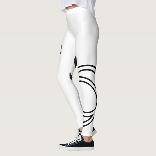 Creative Black Monochrome intersecte cirkels Leggings (Links)