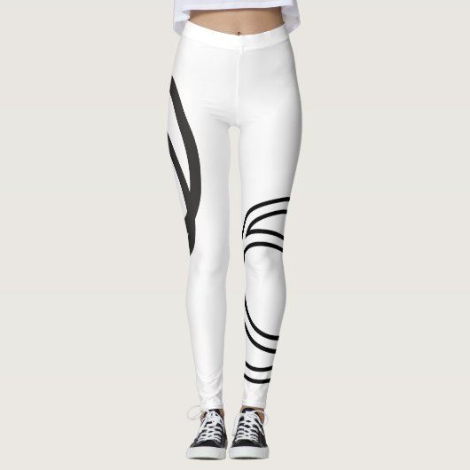 Creative Black Monochrome intersecte cirkels Leggings (Voorkant)