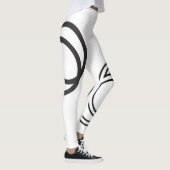 Creative Black Monochrome intersecte cirkels Leggings (Rechts)