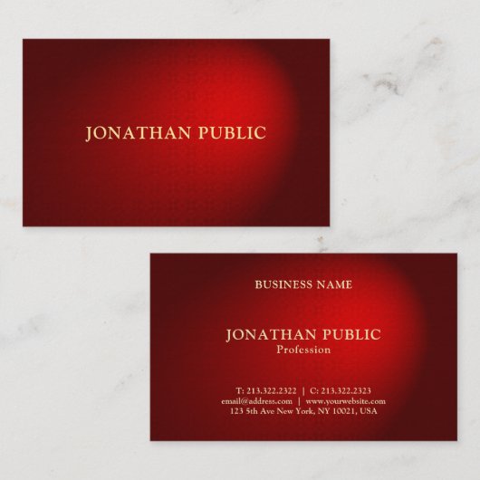 Creative Black Red Damask Elegant Sjabloon Luxe Visitekaartje (Voorkant / Achterkant)