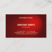Creative Black Red Damask Luxe Professional Plain Visitekaartje (Achterkant)