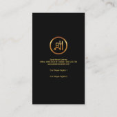 Creative Black Tuxedo Gold Boutonniere Chef Logo Visitekaartje (Achterkant)
