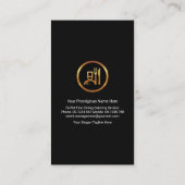 Creative Black Tuxedo Gold Boutonniere Visitekaartje (Achterkant)