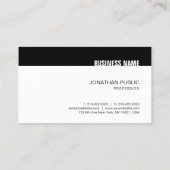 Creative Black White Modern eenvoudige trendy Sjab Visitekaartje (Achterkant)