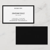 Creative Black White Modern stijlvol elegant desig Visitekaartje (Voorkant / Achterkant)