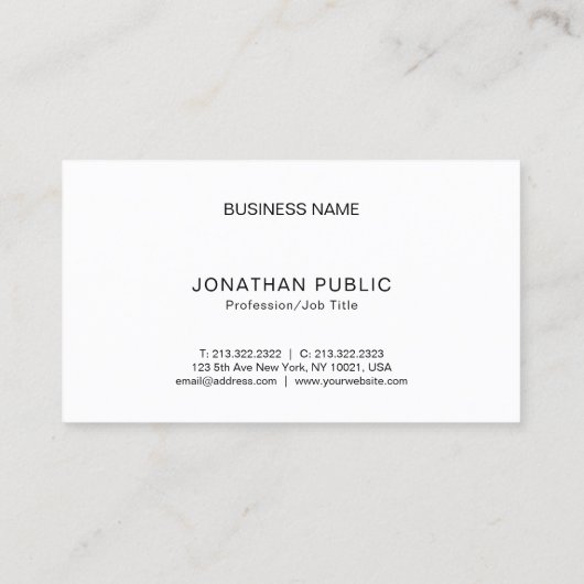 Creative Black White Red Modern Minimalist Plain Visitekaartje (Achterkant)