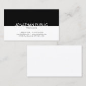 Creative Black White Simple Design Professional Visitekaartje (Voorkant / Achterkant)