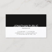 Creative Black White Simple Design Professional Visitekaartje (Voorkant)