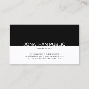 Creative Black White Simple Design Professional Visitekaartje