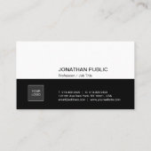 Creative Black White Slanke Professional Company Visitekaartje (Achterkant)