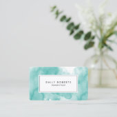 Creative Blauwgroen Waterverf Mode Stylist Visitekaartje (Staand voorkant)