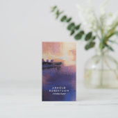 Creative Blue Abstract Modern Elegant Visitekaartje (Staand voorkant)