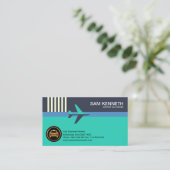 Creative Blue Airplane Runway Airport Taxi Visitekaartje (Staand voorkant)