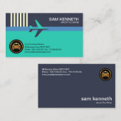 Creative Blue Airplane Runway Airport Taxi Visitekaartje (Voorkant / Achterkant)