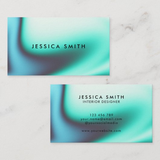 Creative Blue Colorful Unique Modern Visitekaartje (Voorkant / Achterkant)