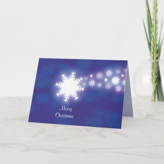 Creative Blue Composed Snow Flakes Composite Graph Feestdagen Kaart (Voorkant)