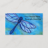 Creative Blue Dragonfly-Waterverf Visitekaartje (Voorkant)