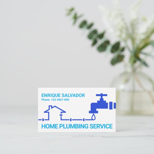 Creative Blue Home Faucet Pipeline Visitekaartje (Staand voorkant)