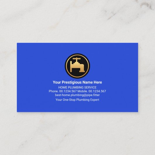 Creative Blue Home Faucet Pipeline Visitekaartje (Achterkant)