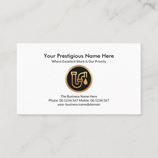 Creative Blue Leaking Plumbing Pipe Visitekaartje (Achterkant)