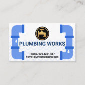 Creative Blue Leaking Plumbing Pipe Visitekaartje (Voorkant)