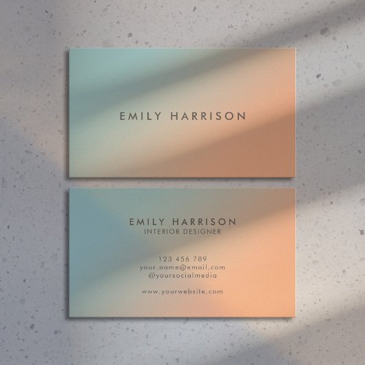 Creative Blue Oranje Ombre Unieke Modern Visitekaartje