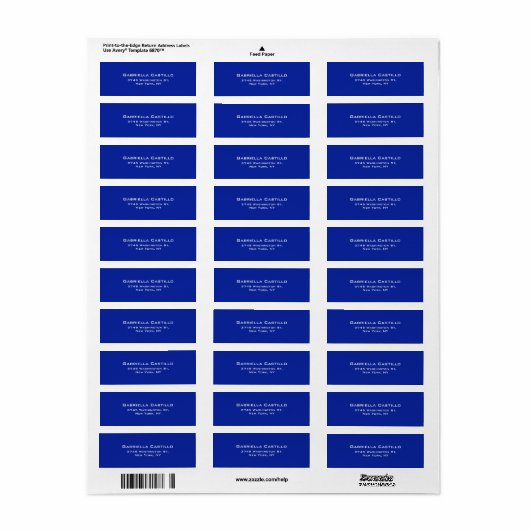 Creative Blue Plain Elegant Simple Minimalist Etiket (Full Sheet)