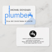 Creative Blue Plumber Pipe System Plumbing Works Visitekaartje (Voorkant / Achterkant)