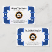 Creative Blue Plumbing Pipe Lijst Plumber Visitekaartje (Voorkant / Achterkant)