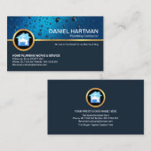 Creative Blue Water Drop Gold Faucet Plug Visitekaartje (Voorkant / Achterkant)