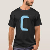 Creative Bold Light Blue Letter C - Design Alphabe T-shirt (Voorkant)