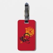 Creative Bold Red Chinoiserie Tijger Symbool Bagagelabel (Achterkant verticaal)