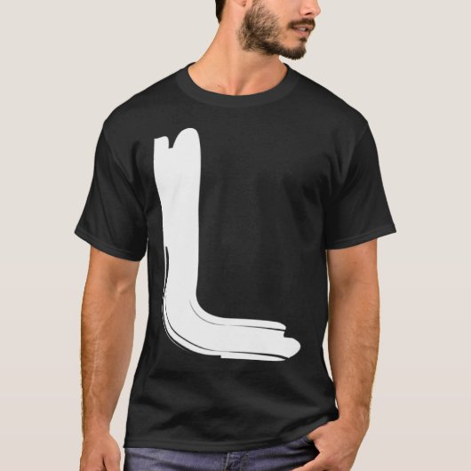 Creative Bold White Letter L Alphabet Marker T-shirt (Voorkant)