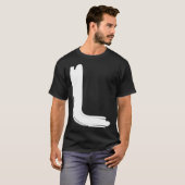 Creative Bold White Letter L Alphabet Marker T-shirt (Voorkant volledig)
