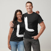 Creative Bold White Letter L Alphabet Marker T-shirt (Unisex)
