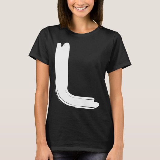 Creative Bold White Letter L Alphabet Marker T-shirt (Voorkant)