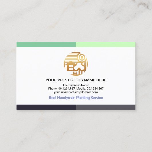 Creative Borders Roller Brush Hammer Home Builder  Visitekaartje (Achterkant)